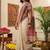 Off white striped pure cotton khadi saree