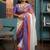 Off white zari pure cotton khadi saree