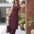 Burgundy solid co-ord set for women