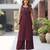 Burgundy solid co-ord set for women