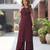 Burgundy solid co-ord set for women