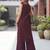 Burgundy solid co-ord set for women