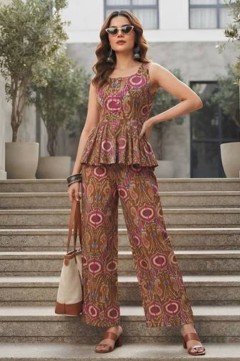 Multicolor printed co-ord set for women