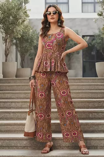 Multicolor printed co-ord set for women