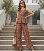 Multicolor printed co-ord set for women