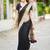 Black striped pure cotton khadi saree