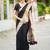 Black striped pure cotton khadi saree