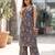 Grey printed co-ord set for women