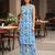 Blue printed co-ord set for women