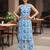 Blue printed co-ord set for women
