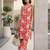 Peach printed co-ord set for women