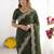 Green embellished embroidered poly georgette heavy work saree