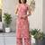Pink printed co-ord set for women