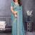 Blue embellished sequinned heavy work saree