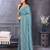 Blue embellished sequinned heavy work saree