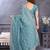 Blue embellished sequinned heavy work saree