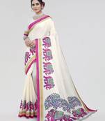 Pink woven design zari art silk saree