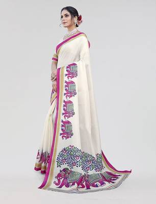 Pink woven design zari art silk saree 2