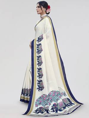 Blue art silk saree 2