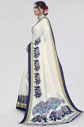 Blue art silk saree
