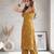 Mustard printed co-ord set for women