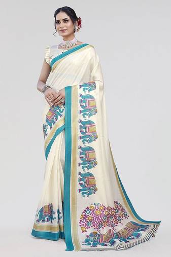 Green ethnic motifs zari art silk saree