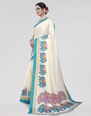 Green ethnic motifs zari art silk saree 2