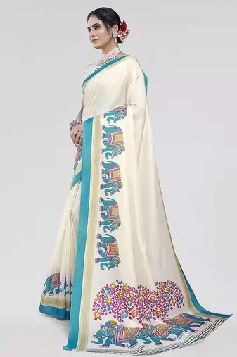 Green ethnic motifs zari art silk saree