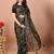 Green bandhani printed chiffon saree
