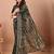 Green bandhani printed chiffon saree