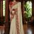 Off white floral embroidered poly chiffon saree