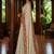 Off white floral embroidered poly chiffon saree