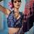 Blue women modal ajrak printed satin block print sareewith blouse piece