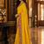 Yellow floral embroidered poly chiffon saree