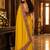 Yellow floral embroidered poly chiffon saree