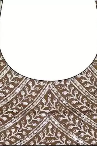 Beige ethnic motifs sequinned organza heavy work saree