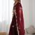 Maroon embellished sequinned organza heavy work saree