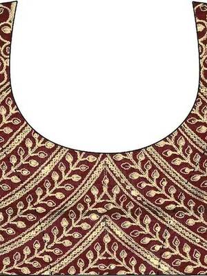 Maroon embellished sequinned organza heavy work saree 4