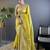 Yellow floral embroidered sequinned  saree