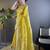 Yellow floral embroidered sequinned  saree