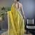 Yellow floral embroidered sequinned  saree