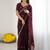 Maroon embellished embroidered pure georgette heavy work saree