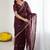 Maroon embellished embroidered pure georgette heavy work saree