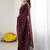 Maroon embellished embroidered pure georgette heavy work saree