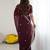 Maroon embellished embroidered pure georgette heavy work saree