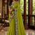 Lime floral embroidered poly chiffon saree
