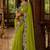Lime floral embroidered poly chiffon saree