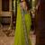 Lime floral embroidered poly chiffon saree