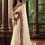 Off white floral embroidered poly chiffon saree