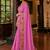Pink floral embroidered poly chiffon saree